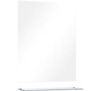 Miroir mural avec étagère VIDAXL - Verre trempé - Style contemporain - Blanc Blanc G