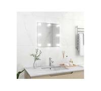 Miroir Mural avec Lampes LED Carré Miroir de Dressing Miroir de Maquillage Chambre à Coucher Salle de Bain Maison 3078636