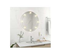 Miroir mural avec lampes LED Rond Verre