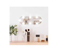 vidaXL Miroir Mural avec Eclairage LED, Miroir de Maquillage, Miroir Cosmétique, Décoration Chambre à Coucher Salon Salle de Bain, Moderne, Verre Ovale