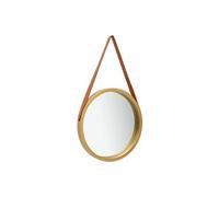 vidaXL Miroir mural avec sangle 50 cm Doré 320365 Jaune G