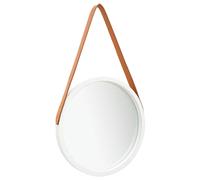 vidaXL Wandspiegel met band 50 cm wit320364 Blanc G