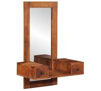 Miroir mural avec tiroirs 60x33x90 cm bois massif d acacia
