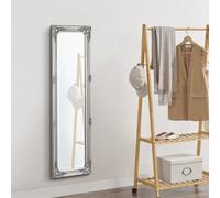 Miroir mural baroque 132 x 42 cm argent miroir corps entier dans un cadre en bois d'eucalyptus miroir antiqueReproductioné avec des ornements