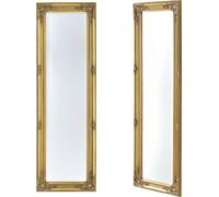 Miroir mural baroque 132 x 42 cm or miroir corps entier dans un cadre en bois d'eucalyptus miroir antiqueReproductioné avec des ornements [en.casa]