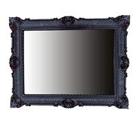 Miroir mural baroque noir 90 x 70 cm Style rétro Renaissance avec décorations d'ornement luxueux