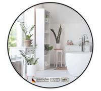 Miroir mural Bella Miroir rond avec cadre noir en alliage d'aluminium Ø 70 cm