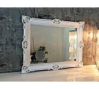 Miroir mural blanc argenté baroque 90 x 70 cm antique salle de bain 3057WS