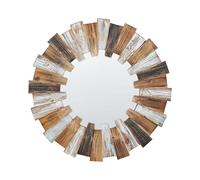 Miroir Mural Bois Clair en MDF 66 cm Pièce d'Accent Glamour Décorative Ecat