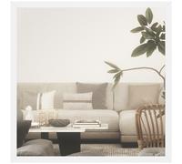 Miroir mural carré dim. 50L x 50H cm cadre bois blanc