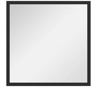 HomCom Miroir mural carré 50 x 50 cm – Cadre en bois noir, idéal pour salle de bain/salon/chambre