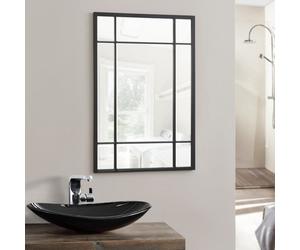 Miroir mural Colobraro rectangulaire 90 x 60 cm noir mat