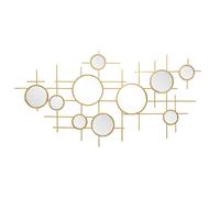 Miroir Mural Composition Déco "Gloxy" 117cm Or