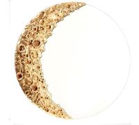 Miroir mural contemporain en résine avec motif lune pour rehausser l'esthétique intérieure de la maison et du bureau (doré)