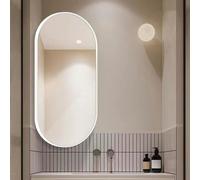 Miroir Mural D'angle Pivotant Miroir D'angle Suspendu Ovale Avec Bras Pivotant Miroir Mural Articulé Miroir Décoratif Avec Cadre En Aluminium Miroir De Maquillage Hd Antidéflag(White,W30xL60cm)