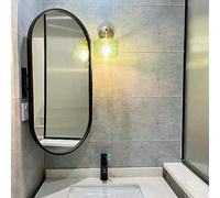 Miroir Mural D'angle Pivotant, Miroir De Salle De Bain Ovale,30X50cm,35X60cm,40X80cm,40X90cm Miroir Décoratif Avec Cadre, Miroir De Maquillage, Cadre En Aluminium, HD, Antidéflagrant, Noir, Or, Blanc(