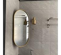 Miroir Mural D'angle Pivotant, Miroir De Salle De Bain Ovale, 35X60cm, 40X80cm Miroir Décoratif Avec Cadre, Miroir De Maquillage, Cadre En Aluminium, HD, Antidéflagrant, Noir, Or, Blanc