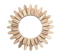 Miroir mural de ferme - Contour en bois naturel, mélange de breloques vintage | Accent esthétique de la maison, convient pour couloir, entrée, chambre à coucher, salon, décoration intérieure haut de