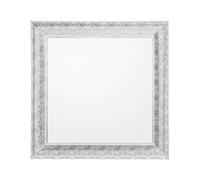 Miroir Mural de Forme Carrée avec Cadre en Métal Argenté Ornée de Motif Oriental pour Salon ou Salle d'Entrée Beliani