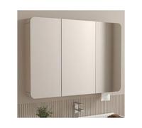 Miroir mural de salle de bain avec miroir de rangement multicouche pour salle de bains, buanderie et salon (Kaki 90 x 65 x 13 cm)