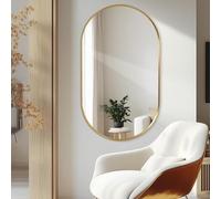 Miroir mural de salle de bain en métal brossé pour salon, chambre à coucher, entrée, décoration d'intérieur, miroir mural décoratif pour couloir et salle de bain