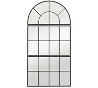Miroir mural décoratif composé segment arc + 2 rectangles cadre métallique verre 4mm reflet sans déformation
