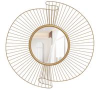 Miroir mural décoratif dia. 60 cm inspiration Art Déco métal doré