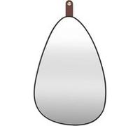 Miroir mural décoratif en forme de goutte avec lanière imitation cuir en polypropylène - - ALTOBUY Noir