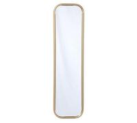 Miroir mural décoratif rectangulaire long étroit métal doré élégant 21 x 84 cm
