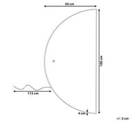 Miroir mural demi rond argenté à LED 50 x 100 cm LOUE