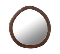 Miroir mural design 40x39 cm en manguier brun