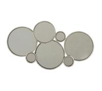 Miroir Mural Design ""6 Ronds"" 57cm Argent