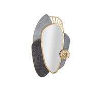 Miroir Mural Design ""Art"" 90cm Gris & Or