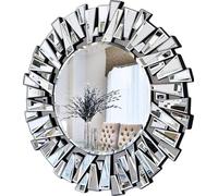 Miroir mural, design art déco, cadre biseauté, 80x80cm
