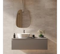 Miroir mural design asymétrique 56 x 71 cm avec suspension sur corde Purity SAT (SATDPUR5671)