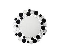 Miroir Mural Design "Bubble" 80cm Argent & Noir