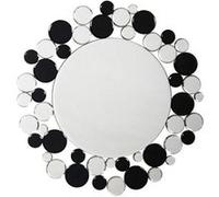 Miroir Mural Design "Bubble" 80cm Argent & Noir