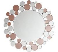 Miroir Mural Design "Bubble" 80cm Argent & Rose
