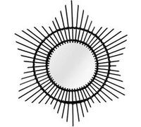 Miroir Mural Design en Rotin "Aina" 52cm Noir
