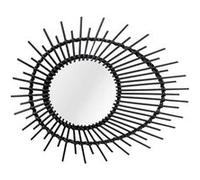 Miroir Mural Design en Rotin "Aina" 58cm Noir
