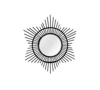 Miroir Mural Design en Rotin "Aina" 70cm Noir
