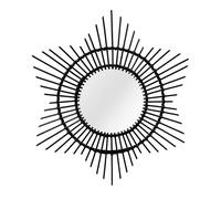 Miroir Mural Design en Rotin "Aina" 70cm Noir