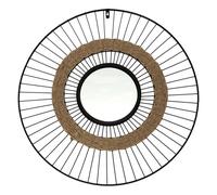 Miroir - HOME DECO FACTORY - Filaire et Jonc - Noir et Beige