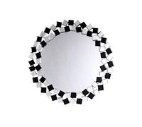 Miroir Mural Design "Mosaic" 80cm Argent & Noir