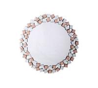Miroir Mural Design "Mosaic" 80cm Argent & Rose