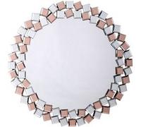 Miroir Mural Design "Mosaic" 80cm Argent & Rose