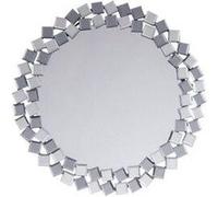 Miroir Mural Design "Mosaic" 80cm Gris & Argent