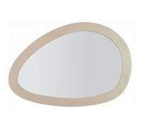 Miroir mural design Saturno asymétrique Métal Verre MDF 71x48 cm Taupe