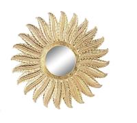 Miroir mural DKD Home Decor or plumes indiennes décapé 90 x 3 x 90 cm