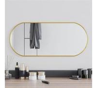vidaXL Miroir Mural Miroir de Maquillage Coiffeuse Cosmétique Décoration de Salle de Bain Toilette Salon Intérieur Doré 70x30 cm Ovale